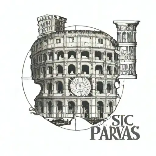 Sic Parvis Magna Written Inside The Roman Colosseum