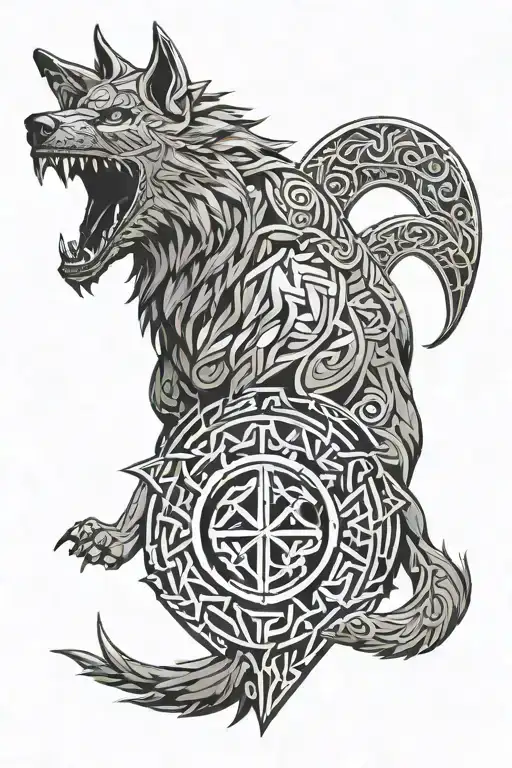 Fenrir With Runes Open Your Heart