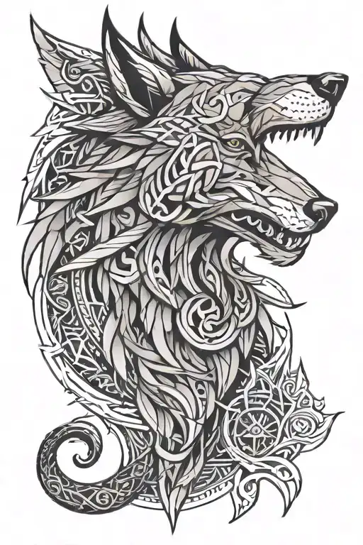 Fenrir With Runes Open Your Heart