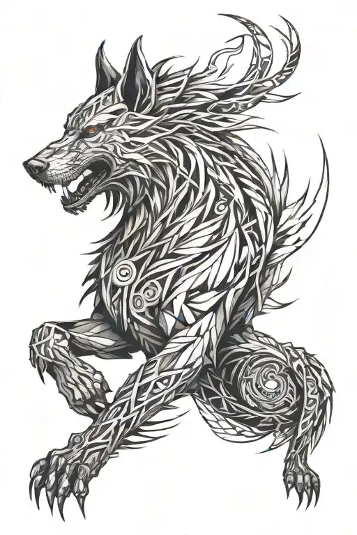 Fenrir With Runes Open Your Heart