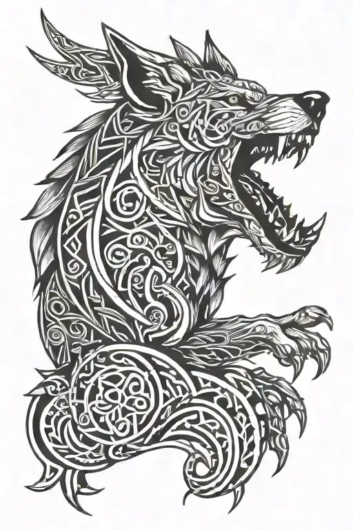 Fenrir With Runes Open Your Heart