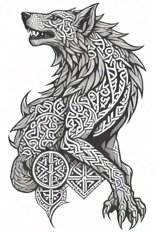 Fenrir With Runes Open Your Heart