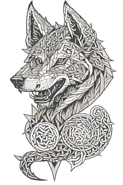 Fenrir With Runes Open Your Heart