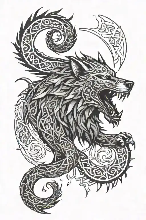 Fenrir With Runes Open Your Heart