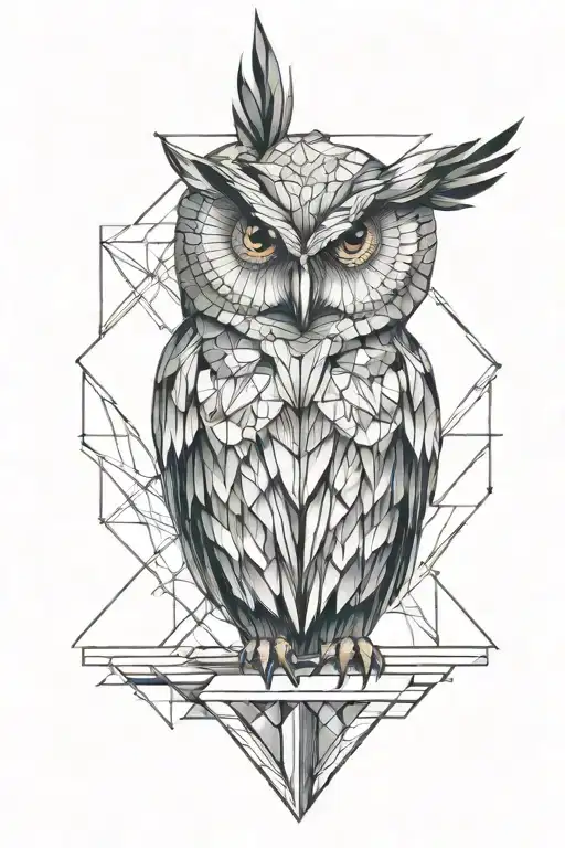 Owl Chest Tattoo For Women