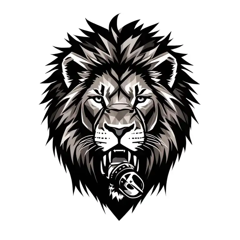 Lion Picture With A Coach And Wrestler And A Whistle