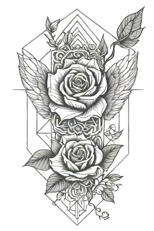 Angel And Rose Flower