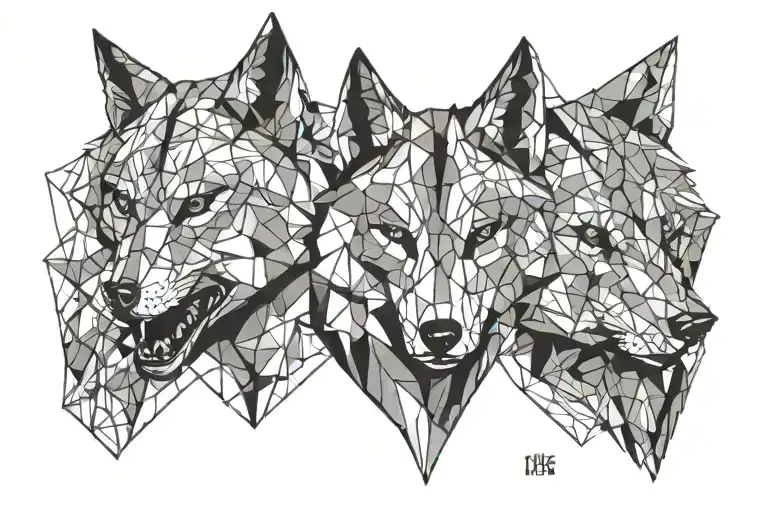 Two Wolfs One Of Them Angry Wolf