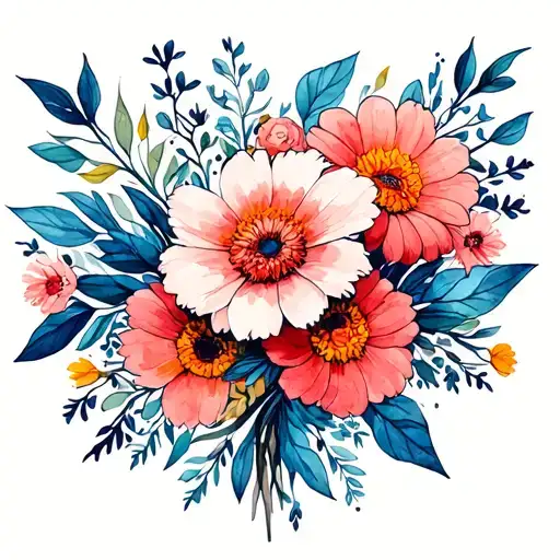 Watercolor Flower Bouquet