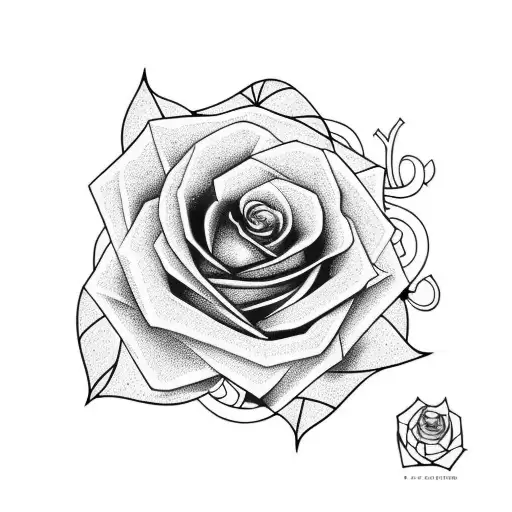 Rose With Leafs And Snake