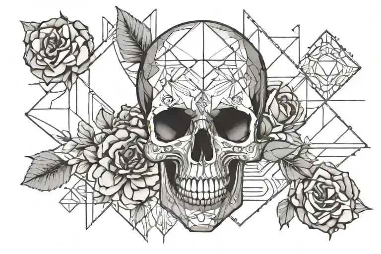 Skull And Girl With Big