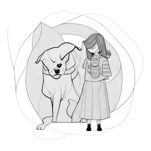 Girl And A Dog