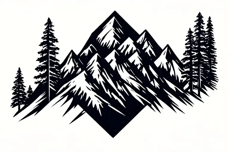 Mountain Range Silhouette