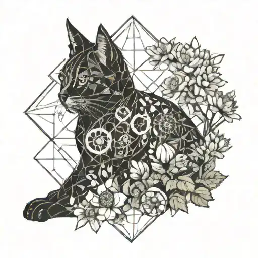 A Serene Landscape With A Cat Practicing Yoga Surrounded By Blooming Flowers And Footballs