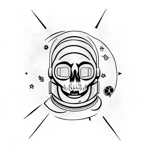 Astronaut With Skull