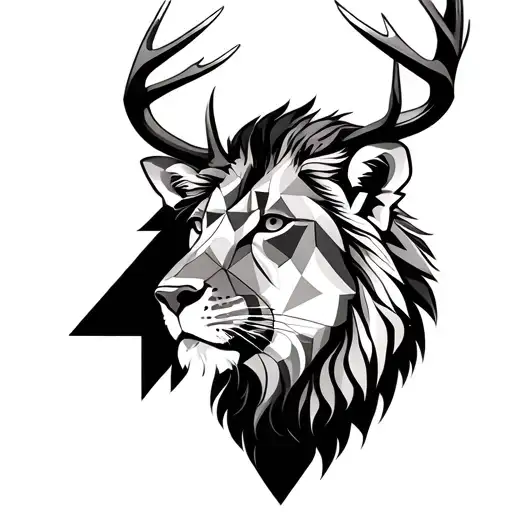 A Half -Lion And A Half -Buck Head