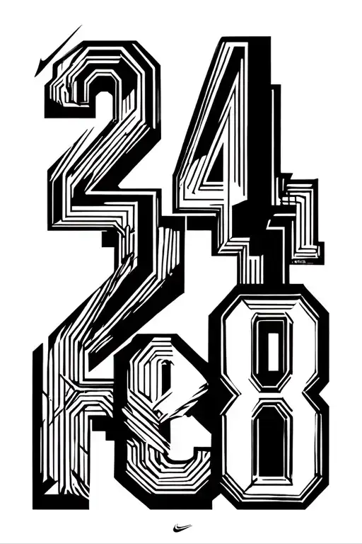 Kobe Bryant Nike Logo Combine Number 24 And 8