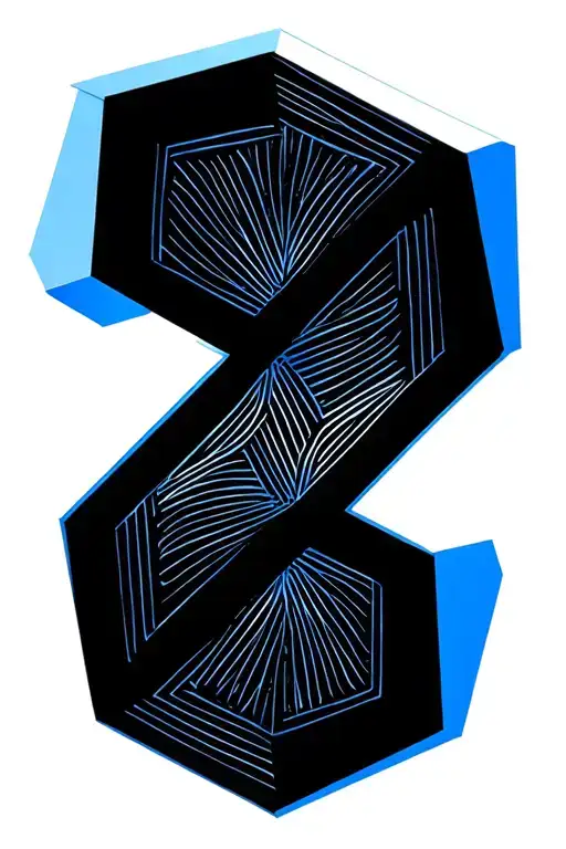 Hexagon Pattern With Blue In Between The Pattern