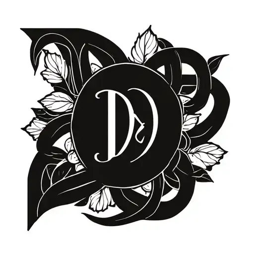 D A Initial With Love And Eternal Symbol Intertwined