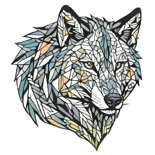 Colored Wolf With A Grin