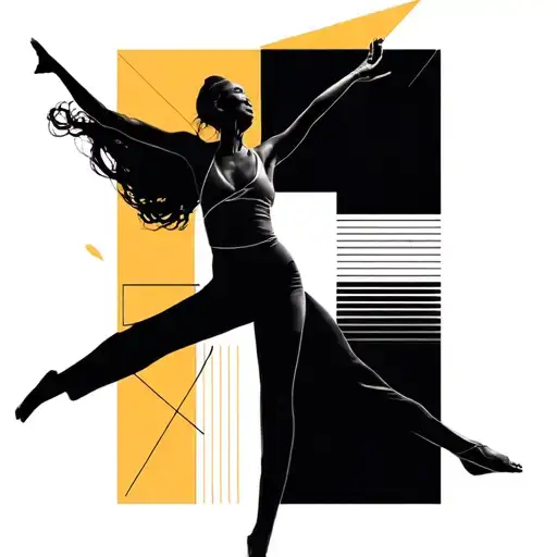 Dancer Spinning Around A Geometric Triangle