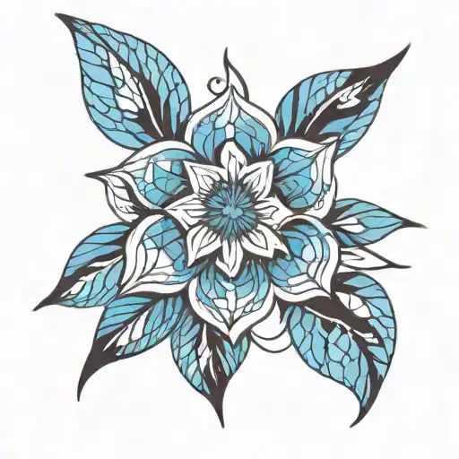 Gene With A Blue Flower Motif And