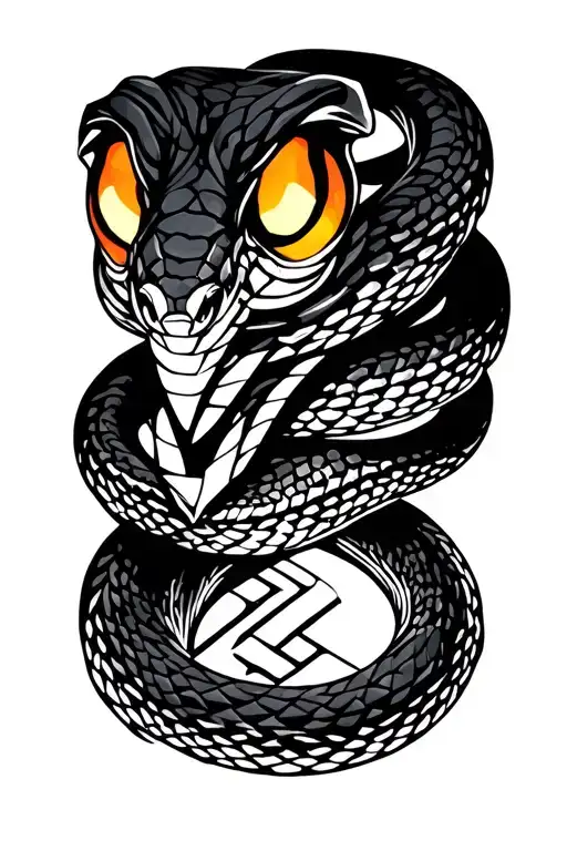 Snake With Glowing Eyes