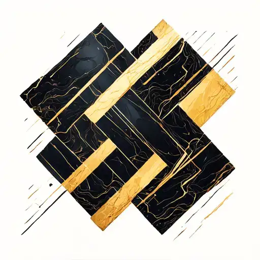 Kintsugi-like Black Marble Repairs In Stripes