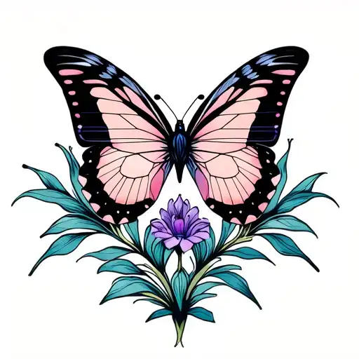 Iris And 2 Butterfly