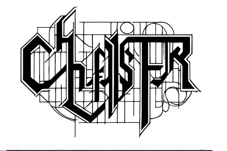 An Ambigram Of The Names Chester And Emily