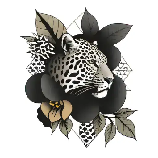 Leopard Print And Honeysuckle Flowers