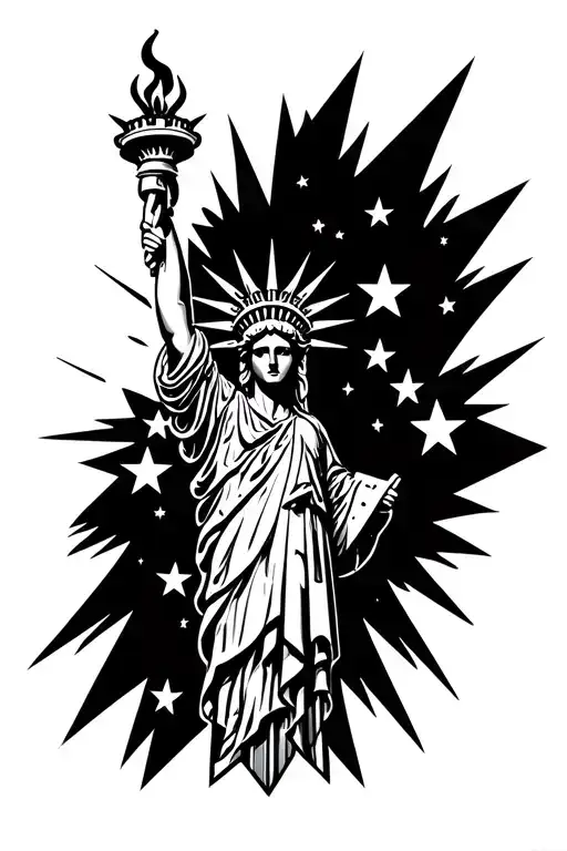 Liberty Torch With Stars