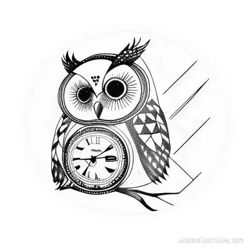 Owl With A Little Clock