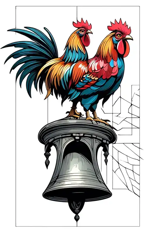 Rooster On Church Bell Tower Shape