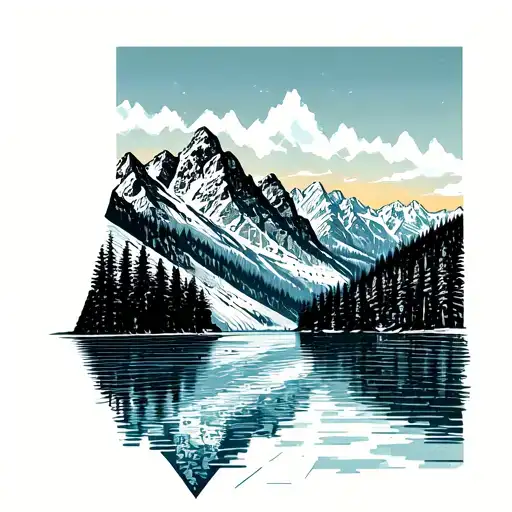 Moraine Lake Surrounded By Mountains