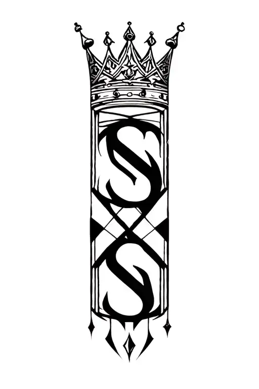 King Queen Symbol With Initals N And S