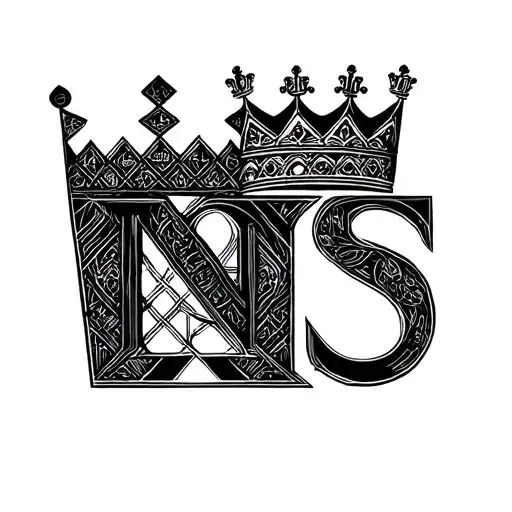 King Queen Symbol With Initals N And S