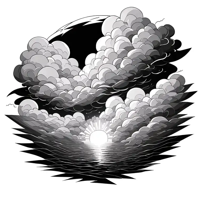 The Beginning Of Angry Storm Clouds With Sunshine Fading Off