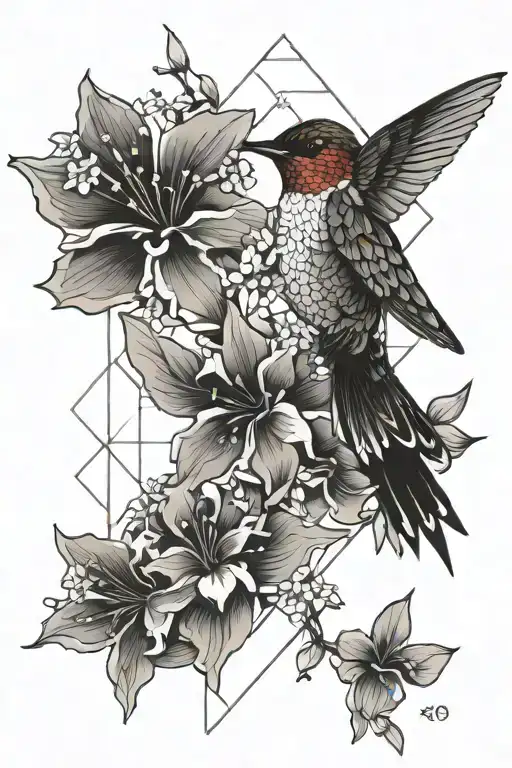 Hummingbird And Sakuras Flowers