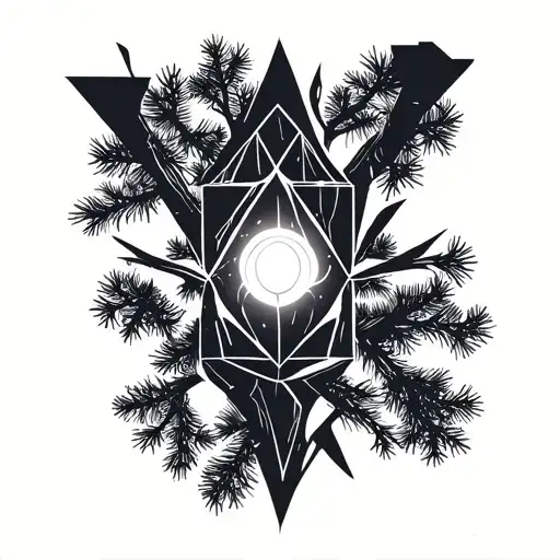 A Will O Wisp Glowing In A Pine Forest