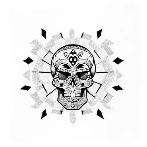 Skull Geometric Trash Polka