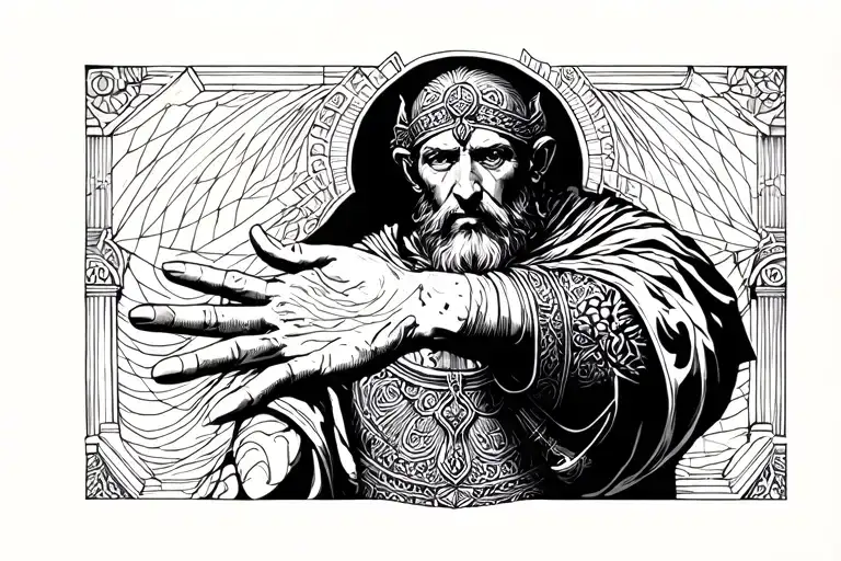Leper King Baldwin Iv Stretching Out His Hand