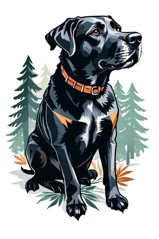 Labrador Retriever In The Forest