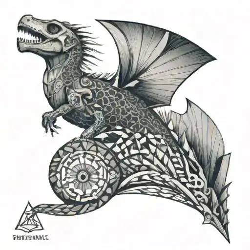 Taranasauraus Rex Skelleton With A Mermaid Tail