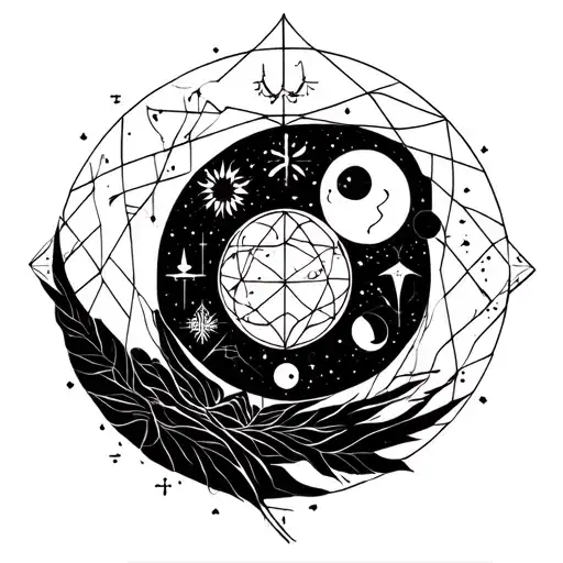 Cancer Zodiac With Family And Lunar Symbols Integrated