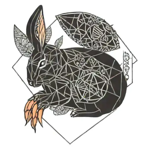 Bunny Holding Carrot Wearing