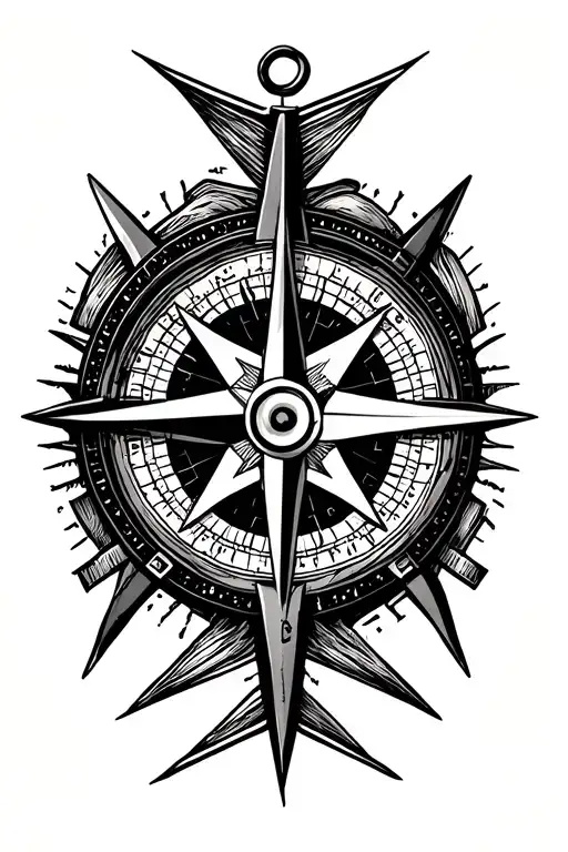 Nautical Compass With Candian And Dutch