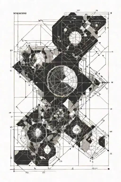 Geometric Blueprints Incorperating Mathematical Sequences And Astronomical Themes