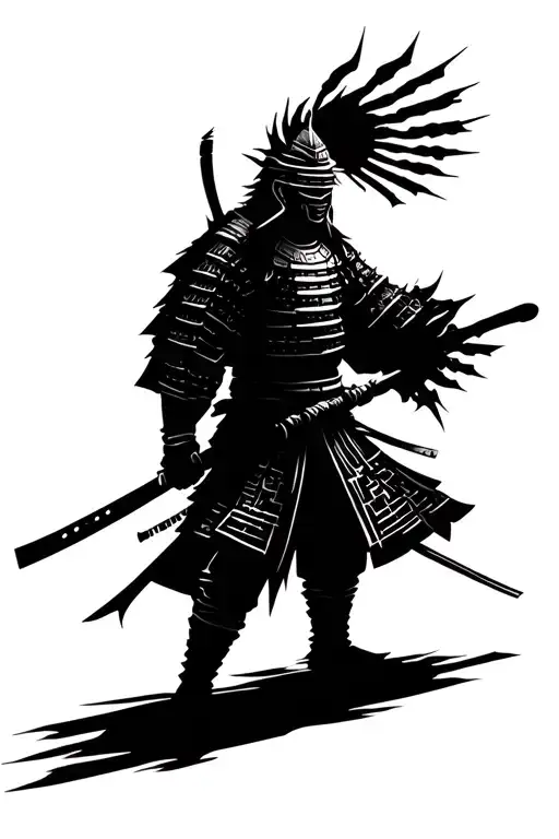 Silouette Of A Samurai Warrior