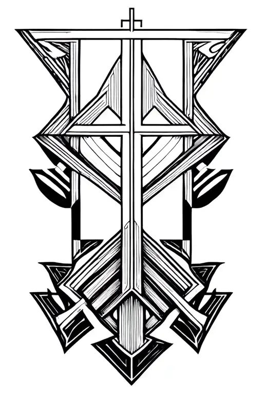 Simple Sleek Arrow Design For Ribs With Christianity In Mind